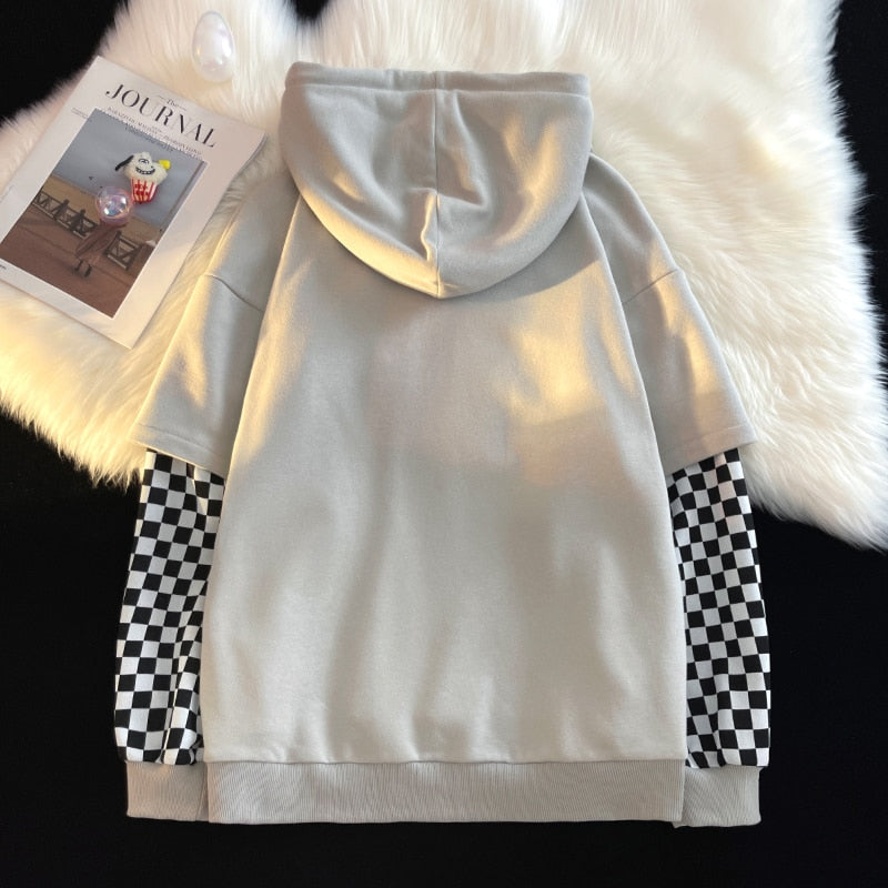 Vichy Checkered Pullover Hoodie ,  - Streetwear Hoodie - Slick Street