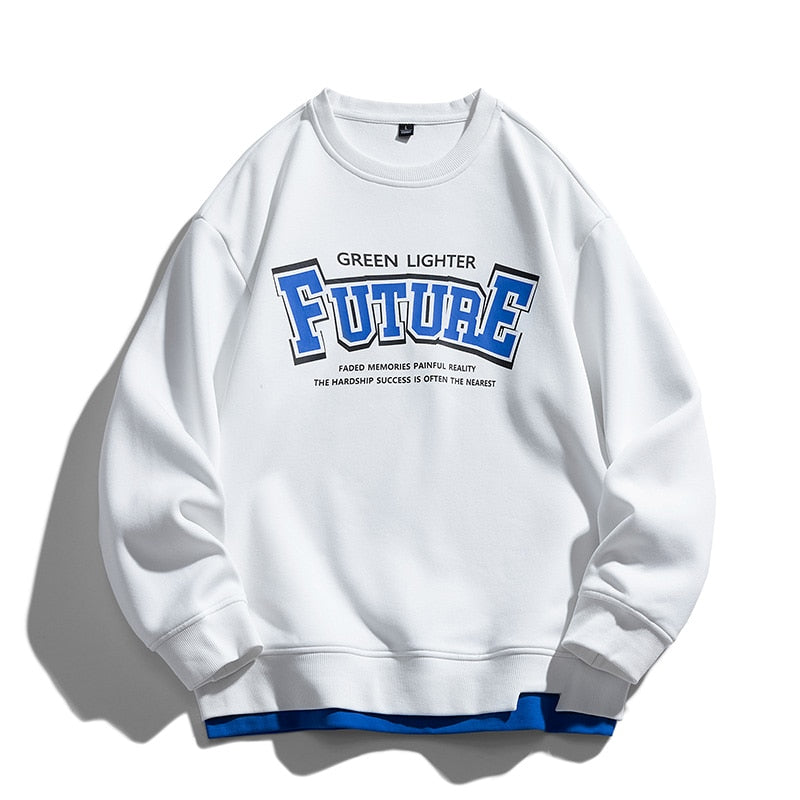 Retro Green Lighter Future Sweatshirt White, XS - Streetwear Sweatshirts - Slick Street