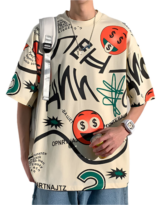 Dollar Emoji Graphic T-Shirt , - Streetwear T-Shirt - Slick Street