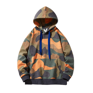 Abstract Motif M1 Hoodie Orange, XXS - Streetwear Hoodie - Slick Street