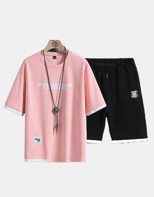 YRNDIAN 2 Piece Set Pink, XS - Streetwear Tee - Slick Street