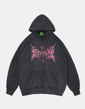 Dark Star Washed Hoodie Pink, XS - Streetwear Hoodie - Slick Street