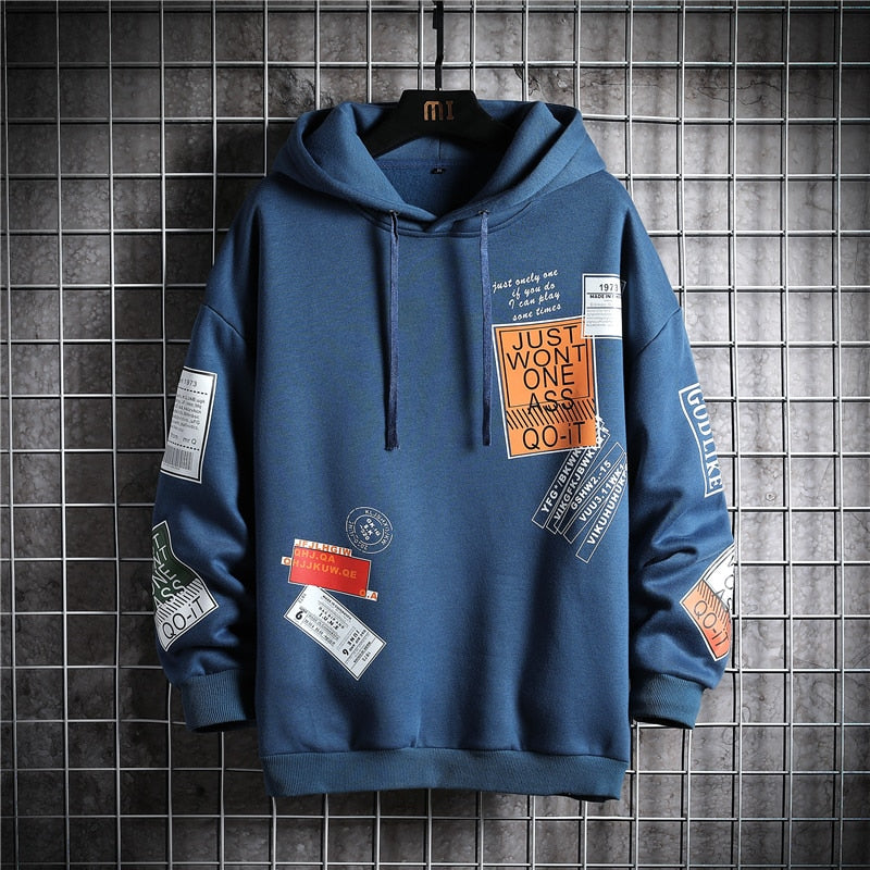JWO Design Hoodie Blue, XS - Streetwear Hoodie - Slick Street