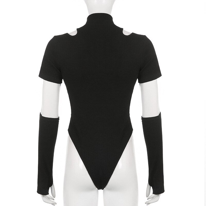 Suchcute Hollow Black Bodysuit ,  - Streetwear Bodysuit - Slick Street