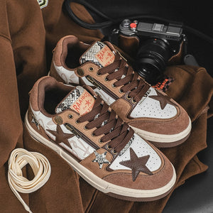 Star Eli1 Skate Sneakers - Brown ,  - Streetwear Shoes - Slick Street