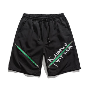 Y2K Centered Zipper Style Shorts ,  - Streetwear Shorts - Slick Street