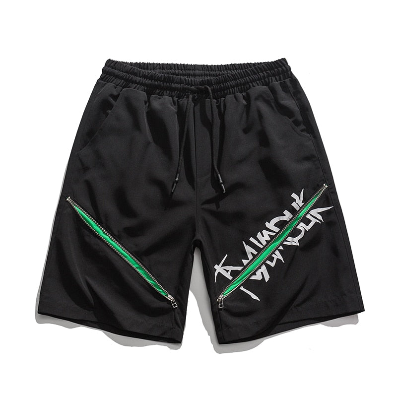 Y2K Centered Zipper Style Shorts ,  - Streetwear Shorts - Slick Street