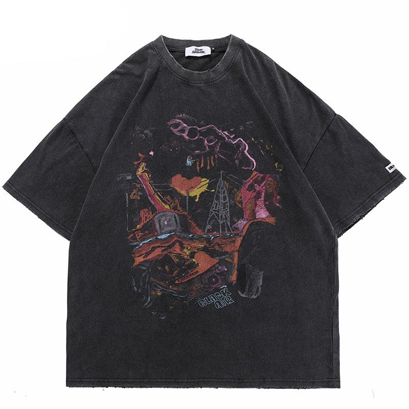Black Air Vintage Graphic Streetwear T-Shirt ,  - Streetwear T-Shirt - Slick Street
