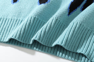 Knitted Vintage Flame Sweater , - Streetwear Sweatshirts - Slick Street