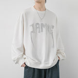Retro JAMKE Printed Sweatshirt White, XS - Streetwear Sweatshirts - Slick Street