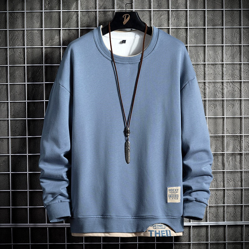 Aesthetic Modest Sweatshirt Blue, XS - Streetwear sweatshirt - Slick Street