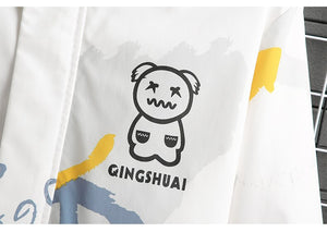 GINGSHUAI Raster Digital Graphic Hoodie ,  - Streetwear Hoodie - Slick Street
