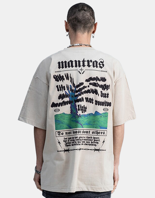 Mantras T-Shirt Khaki, XS - Streetwear Tee - Slick Street