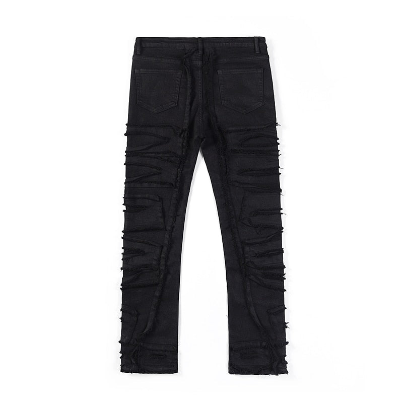 Zodiac Sea Distressed Stacked Denim ,  - Streetwear Jeans - Slick Street