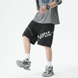 Y2K Centered Zipper Style Shorts Black, XS - Streetwear Shorts - Slick Street