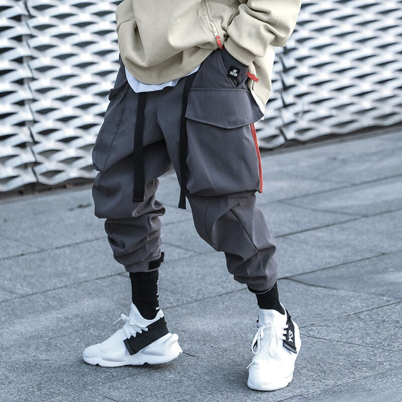 Cyber Mist Cargo Pants - Grey XS, Grey - Streetwear Cargo Pants - Slick Street