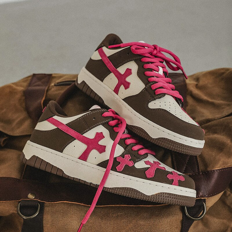 Cross EV1 Sneakers Rosy Red, EU 35 - UK 4 - US 5 - Streetwear Shoes - Slick Street