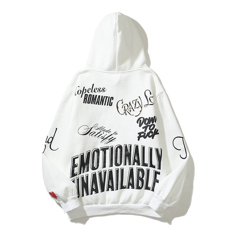 Emotionally Unavailable Note Hoodie ,  - Streetwear Hoodie - Slick Street
