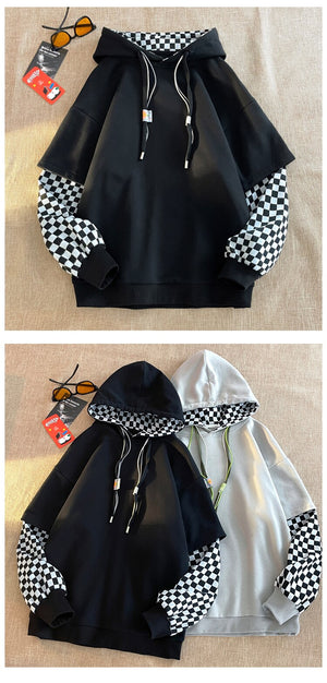 Vichy Checkered Pullover Hoodie ,  - Streetwear Hoodie - Slick Street