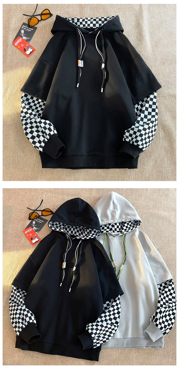 Vichy Checkered Pullover Hoodie ,  - Streetwear Hoodie - Slick Street