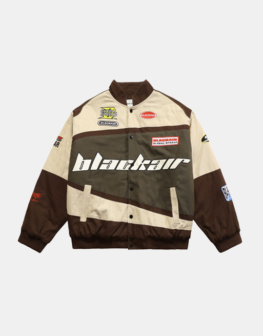 Retro 'BlackAir' Oversized Racer Jacket ,  - Streetwear Jacket - Slick Street