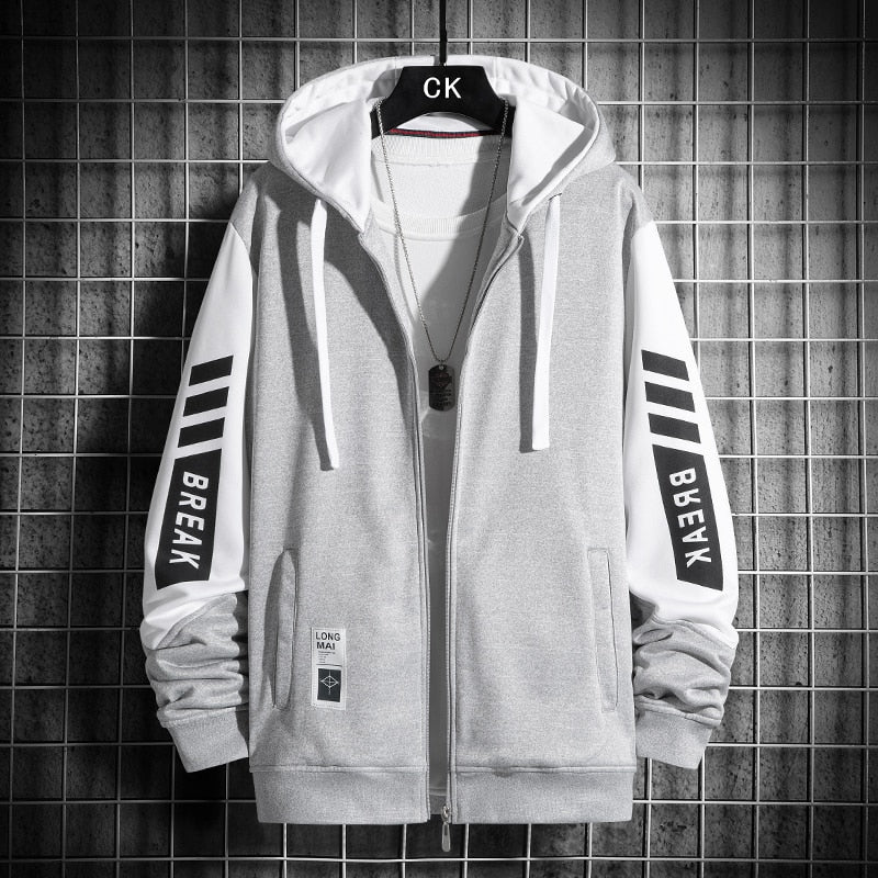 Break Raglan Sleeve Hoodie Gray, XS - Streetwear Hoodie - Slick Street