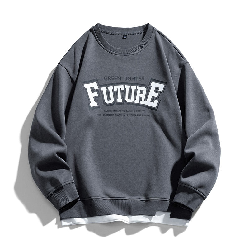 Retro Green Lighter Future Sweatshirt Gray, XS - Streetwear Sweatshirts - Slick Street