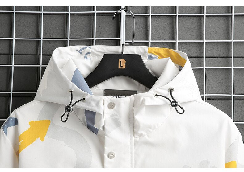 GINGSHUAI Raster Digital Graphic Hoodie ,  - Streetwear Hoodie - Slick Street