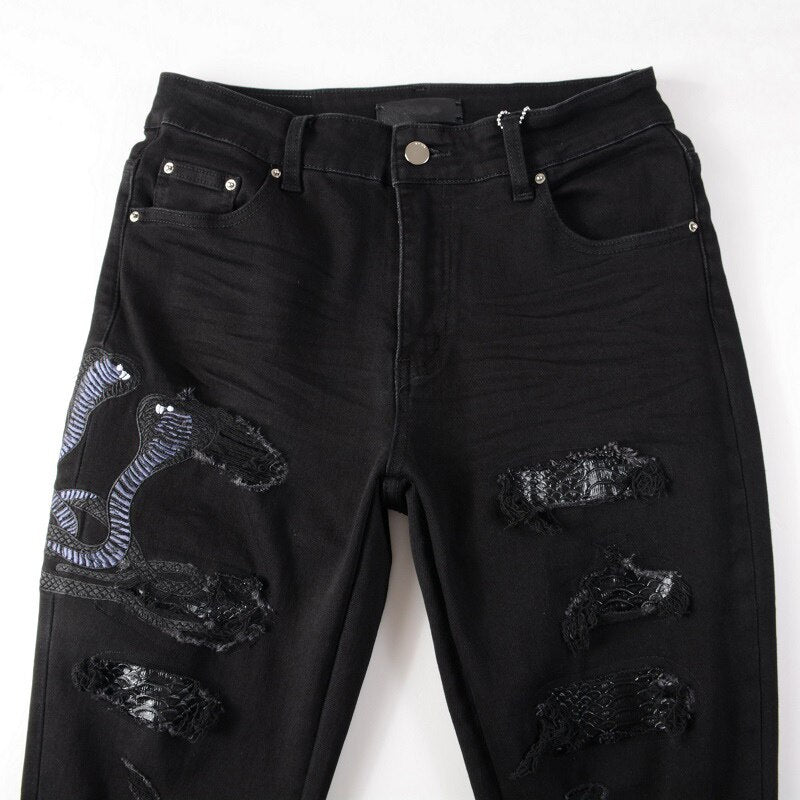 COBRA Snake Denim Jeans ,  - Streetwear Jeans - Slick Street