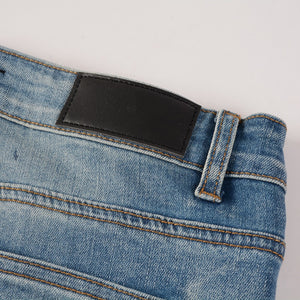 Sapphire Distressed Rhinestone Slim Jeans ,  - Streetwear Jeans - Slick Street