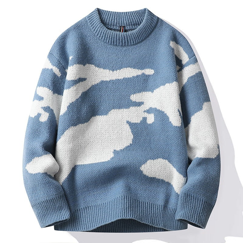 Honeycomb Knitwear Sweater Blue, XS - Streetwear Sweater - Slick Street
