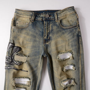 COBRA Snake Denim Jeans ,  - Streetwear Jeans - Slick Street