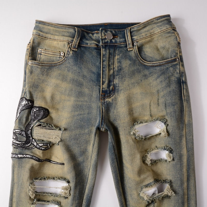 COBRA Snake Denim Jeans ,  - Streetwear Jeans - Slick Street