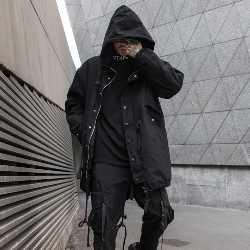Black Out V1 Trench Coat ,  - Streetwear Jacket - Slick Street