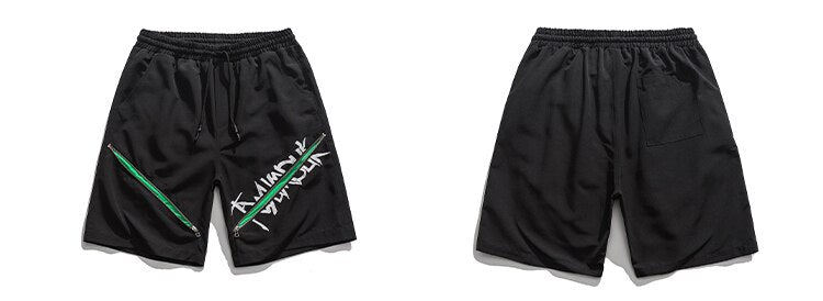 Y2K Centered Zipper Style Shorts ,  - Streetwear Shorts - Slick Street