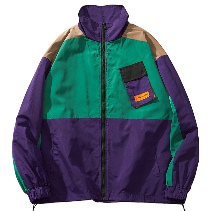 Multi Color Block Patchwork Pocket Jacket ,  - Streetwear Jacket - Slick Street