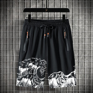 Black Sea Surfing Waves Shorts 5202 Black, M - Streetwear Shorts - Slick Street