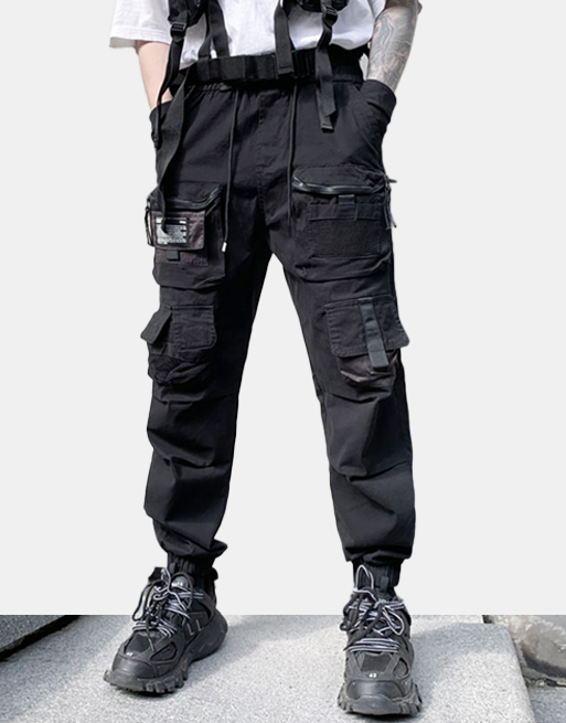 V12 Cargo Pants XS, Black - Streetwear Cargo Pants - Slick Street
