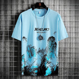 Elegant Acrylic Paint T-Shirt Blue, XS - Streetwear T-Shirt - Slick Street