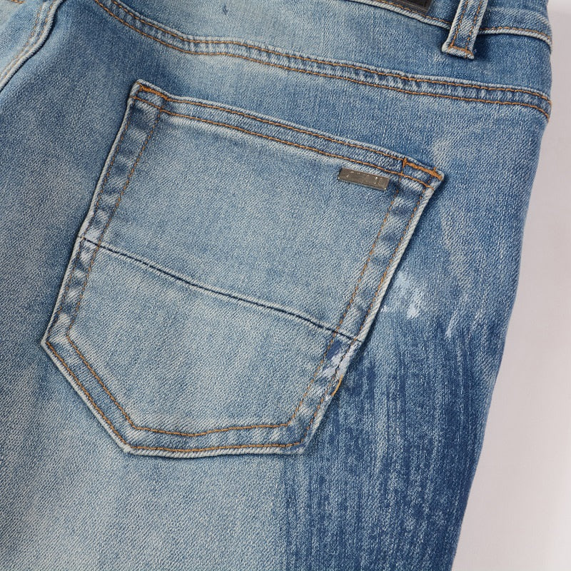 Sapphire Distressed Rhinestone Slim Jeans ,  - Streetwear Jeans - Slick Street