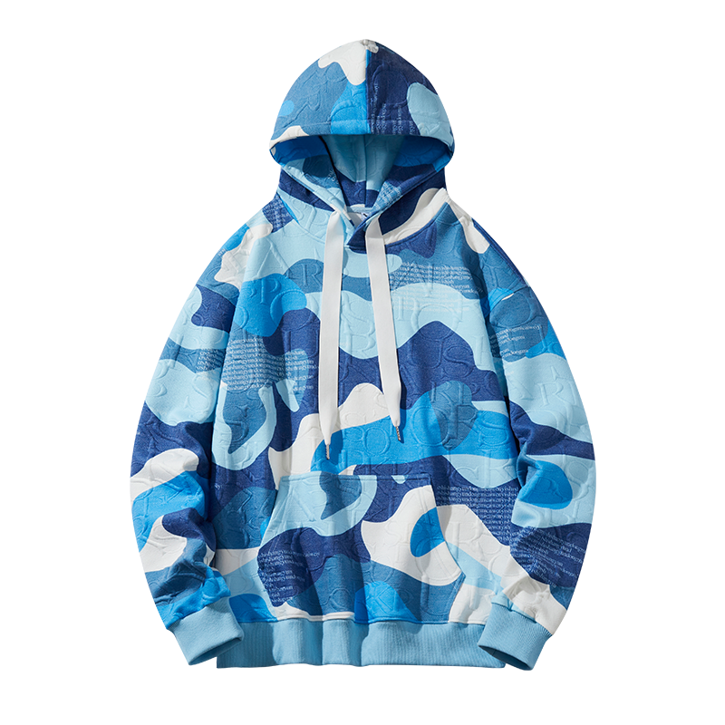 Abstract Motif M1 Hoodie Blue, XXS - Streetwear Hoodie - Slick Street