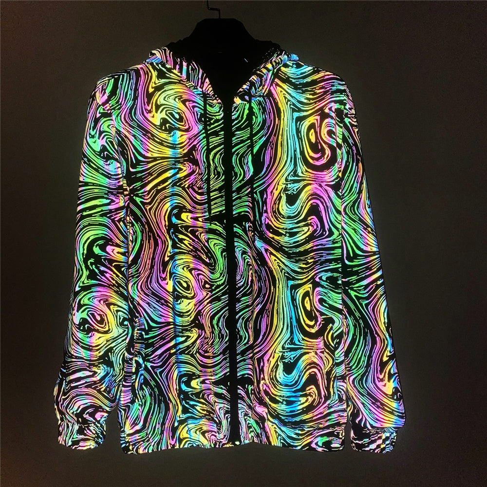 Reflective hot sale jacket streetwear