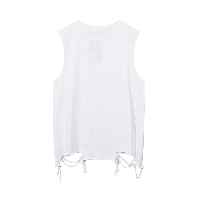 Basic Distressed Tank Top , - Streetwear T-Shirts - Slick Street