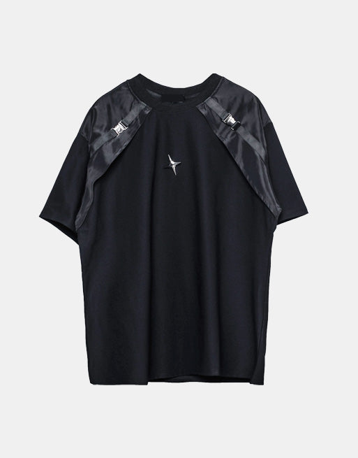 B1 Shoulder Buckle Strap T-Shirt ,  - Streetwear T-Shirt - Slick Street