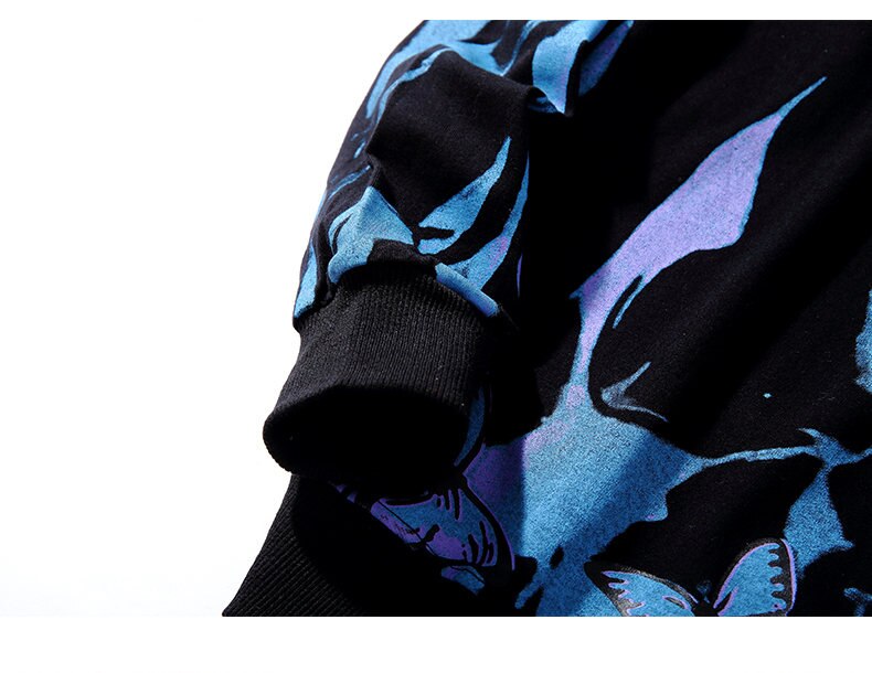 Butterfly Fire Flame Sweatshirt ,  - Streetwear Sweatshirts - Slick Street