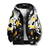 GINGSHUAI Raster Digital Graphic Hoodie Black, XS - Streetwear Hoodie - Slick Street