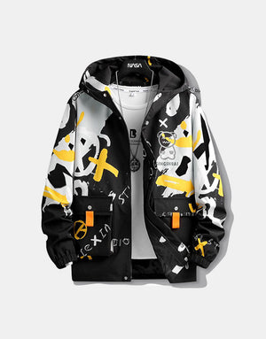 GINGSHUAI Raster Digital Graphic Hoodie ,  - Streetwear Hoodie - Slick Street