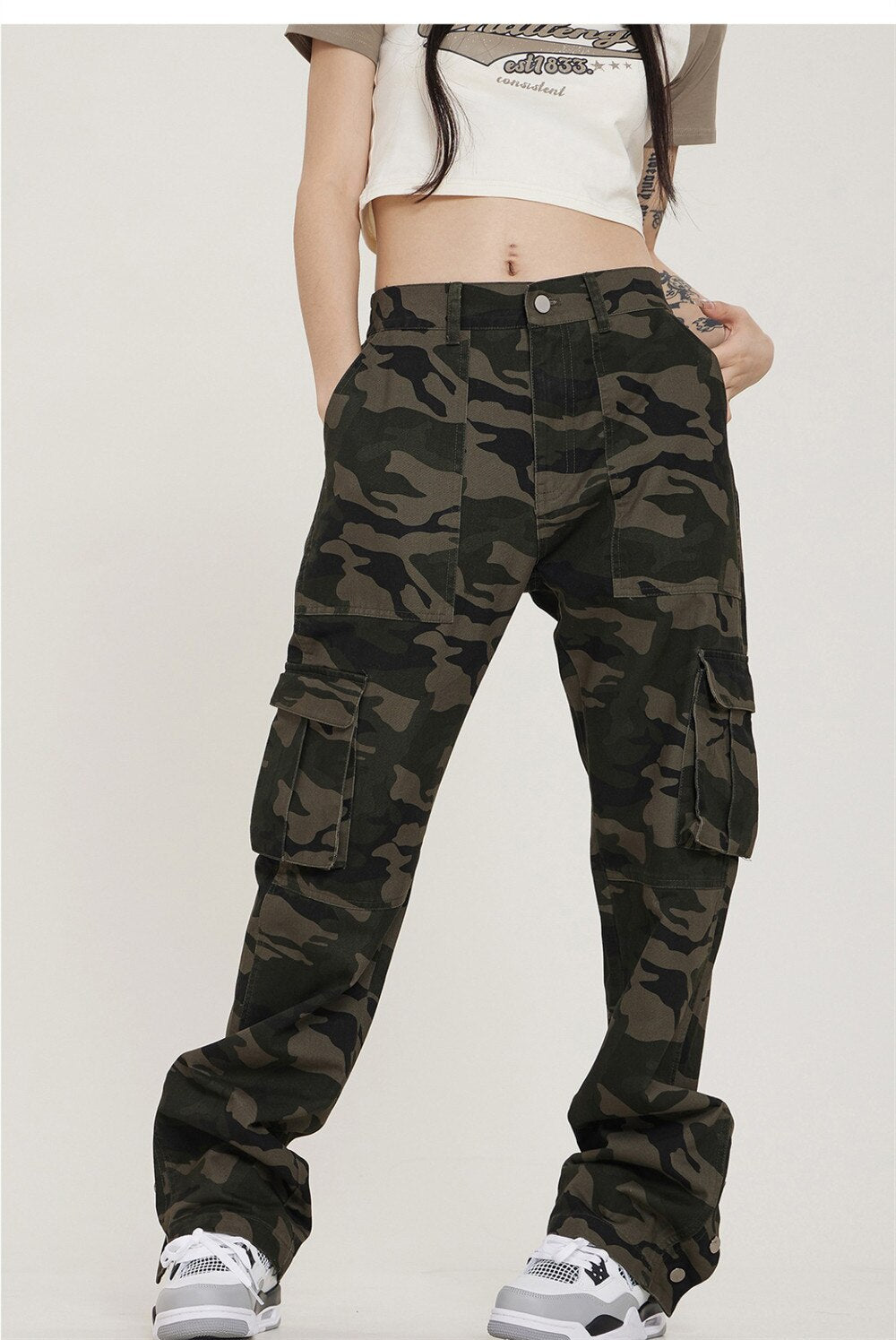AM23 Straight Camo Cargo Pants ,  - Streetwear Cargo Pants - Slick Street