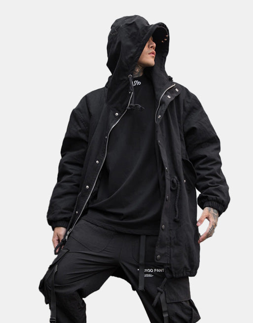 Black Out V1 Trench Coat Black, XS - Streetwear Jacket - Slick Street