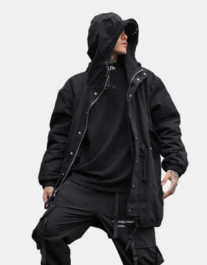 Black Out V1 Trench Coat , - Streetwear Jacket - Slick Street